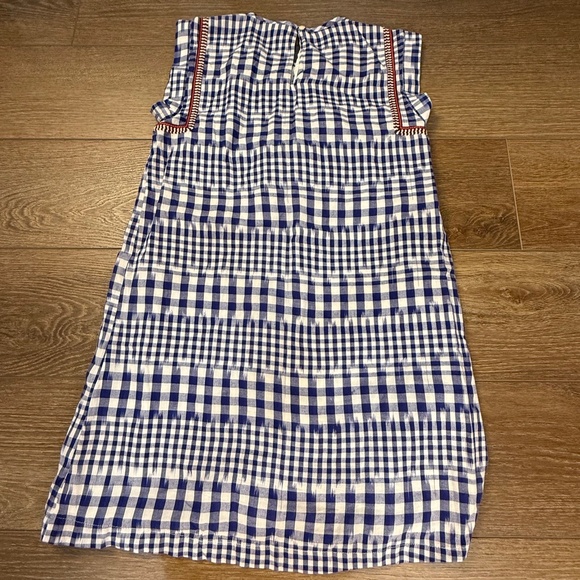 J. Crew Crewcuts Girls Gingham Navy Dress Embroidered Lined Sz 14 Summer/Fall - Picture 9 of 11